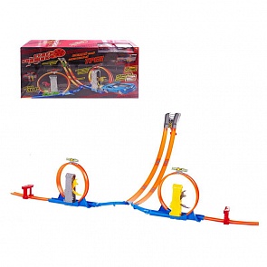 Набор Супер Гонщик с 2 металлическими машинками и сборным треком (Abtoys, C-00228)